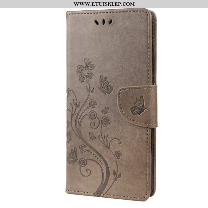 Etui Folio do Sony Xperia 10 IV Kwiaty I Motyle